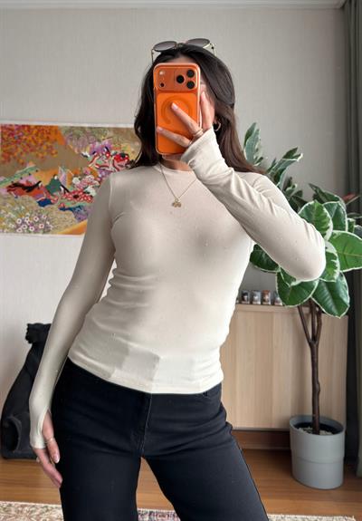 Ginka Taşlı Body Bej