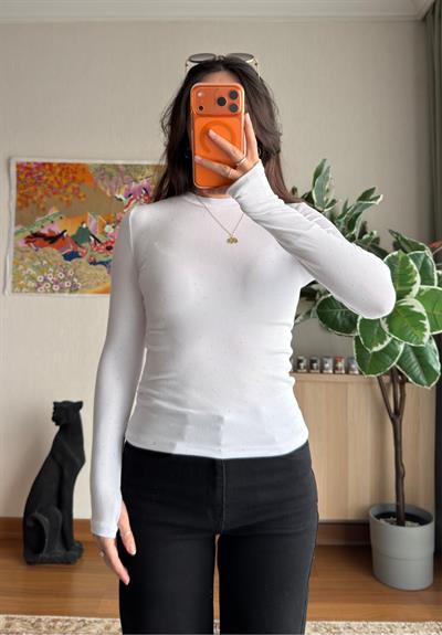 Ginka Taşlı Body Beyaz