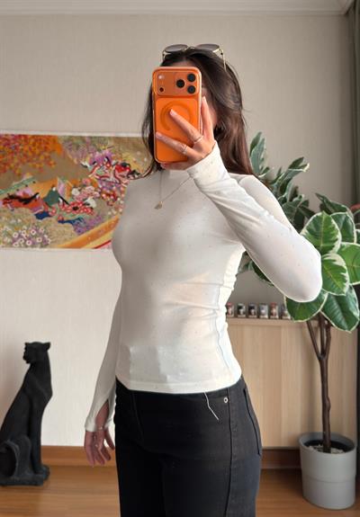 Ginka Taşlı Body Ekru