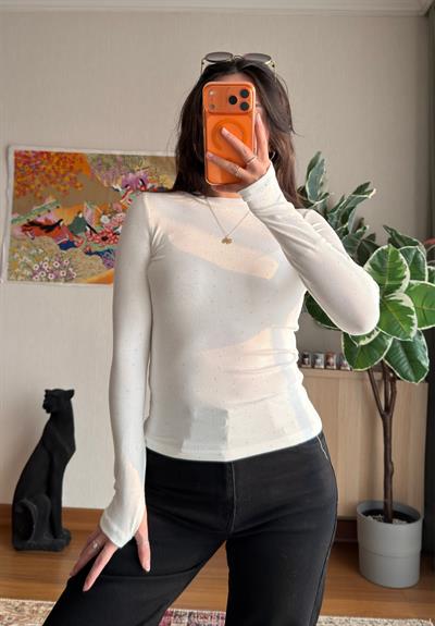 Ginka Taşlı Body Ekru
