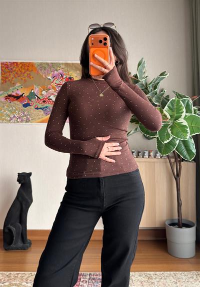 Ginka Taşlı Body Kahve