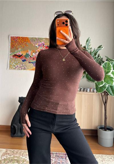 Ginka Taşlı Body Kahve