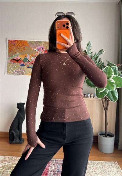 Ginka Taşlı Body Kahve