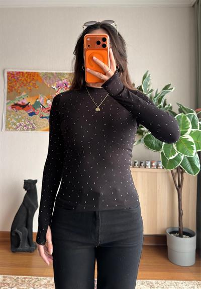 Ginka Taşlı Body Siyah