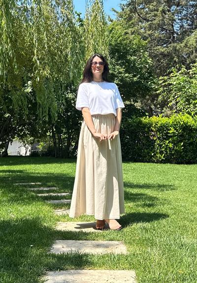 Hakama Gabardin Uzun Etek Bej