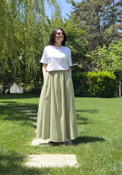 Hakama Gabardin Uzun Etek Ç.Yeşili
