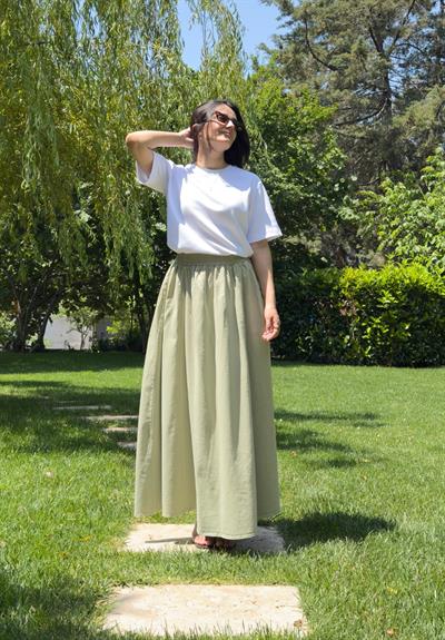 Hakama Gabardin Uzun Etek Ç.Yeşili