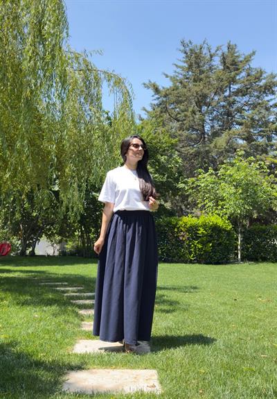 Hakama Gabardin Uzun Etek Lacivert