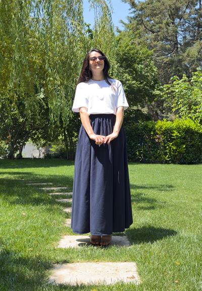 Hakama Gabardin Uzun Etek Lacivert