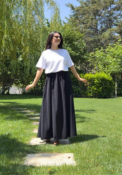 Hakama Gabardin Uzun Etek Siyah