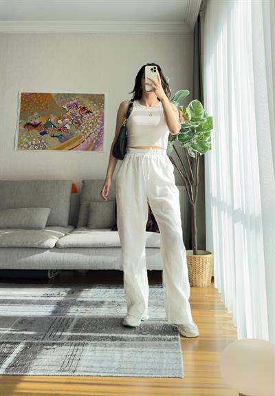 Hatsue Salaş Müslin Pantolon