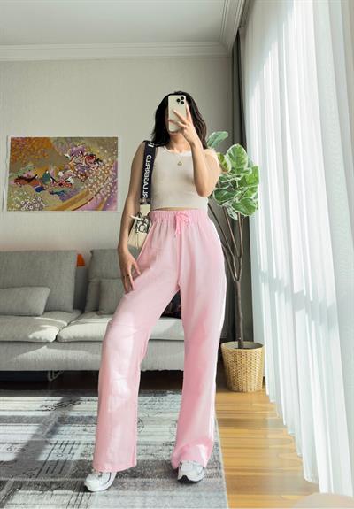 Hatsue Salaş Müslin Pantolon Pudra