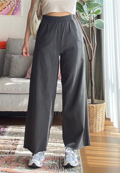 Hatsune Paçası Püsküllü Gabardin Pantolon Füme