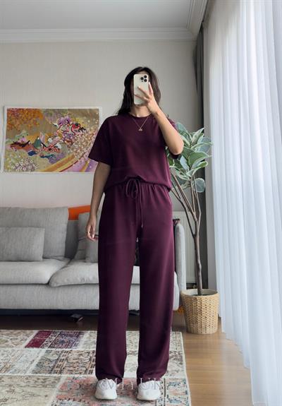 Hisa Modal Kumaş Takım Bordo