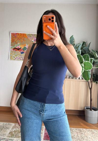Jin Sıfır Kol Fit Body Lacivert