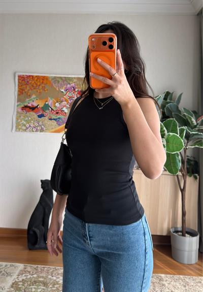 Jin Sıfır Kol Fit Body Siyah
