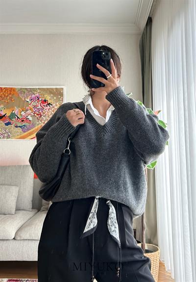 Kaien Fular Kemerli Pantolon Siyah