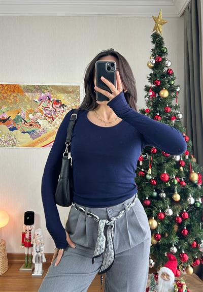 Kaina Fular Bağlamalı Pantolon Gri