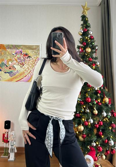 Kaina Fular Bağlamalı Pantolon Siyah