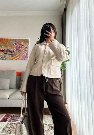 Kazue Nubuk Ceket Bej