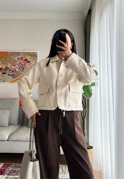 Kazue Nubuk Ceket Bej