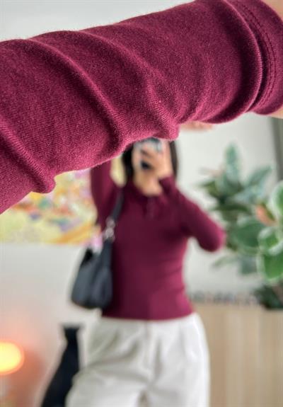 Kiara Polo Yaka Body Bordo