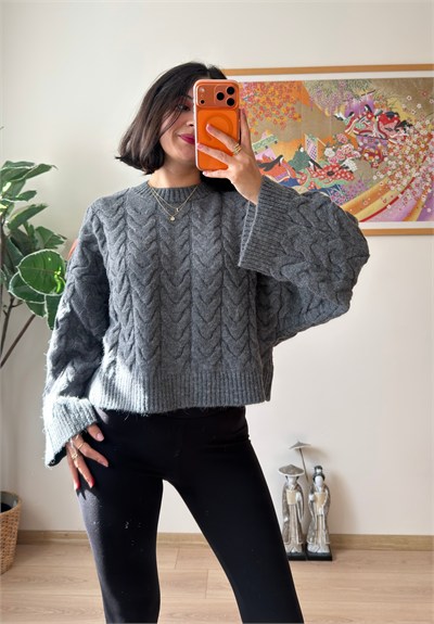 Kuia Örgülü Pinterest Kazak Füme