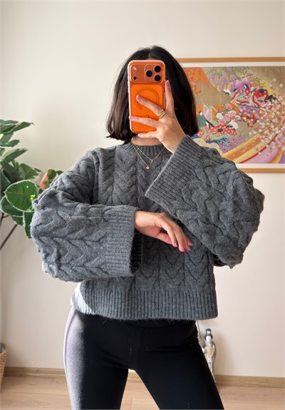 Kuia Örgülü Pinterest Kazak Füme