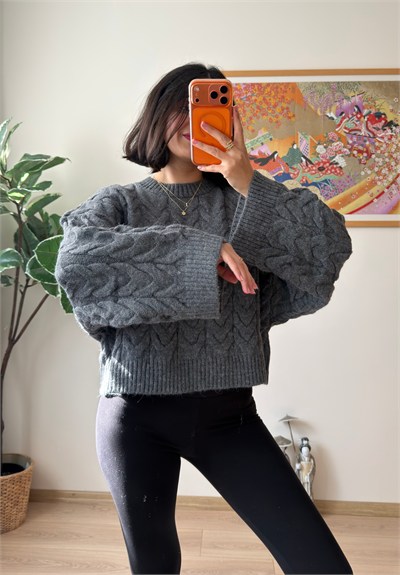 Kuia Örgülü Pinterest Kazak Füme