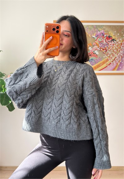 Kuia Örgülü Pinterest Kazak Füme