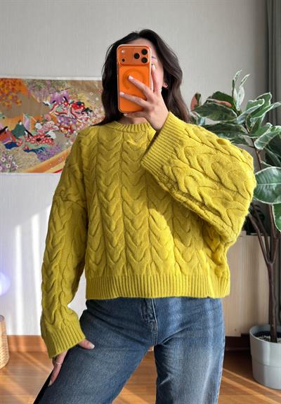 Kuia Örgülü Pinterest Kazak Hardal