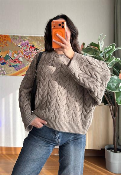 Kuia Örgülü Pinterest Kazak Vizon