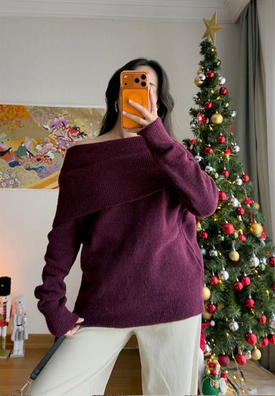 Madonna Yaka Oversize Kazak Bordo