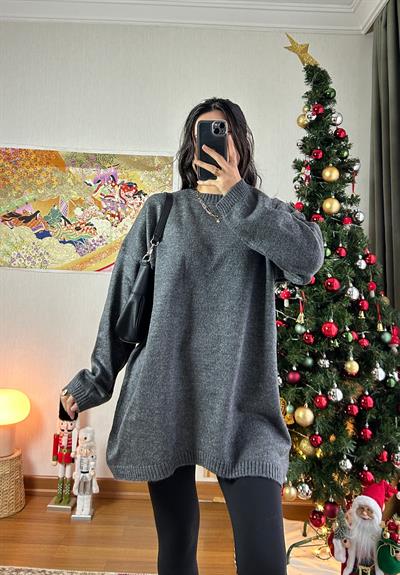 Mirua Basic Oversize Triko Kazak Füme