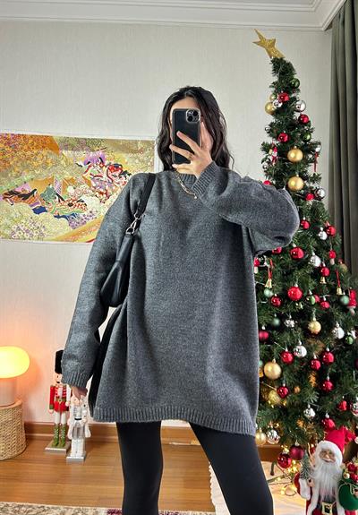 Mirua Basic Oversize Triko Kazak Füme