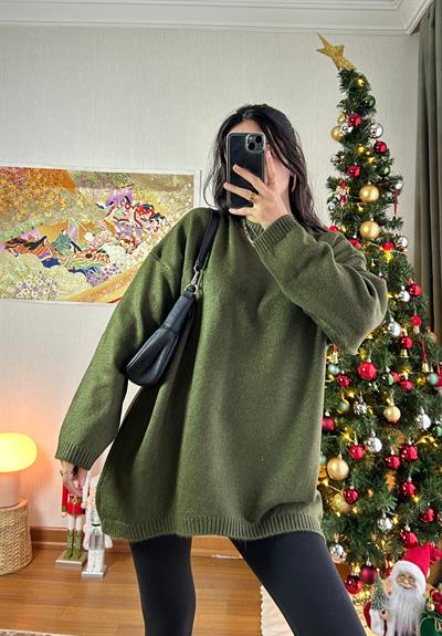 Mirua Basic Oversize Triko Kazak Haki