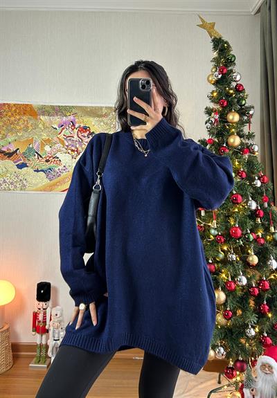 Mirua Basic Oversize Triko Kazak Lacivert