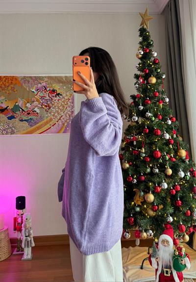 Mirua Basic Oversize Triko Kazak Lila
