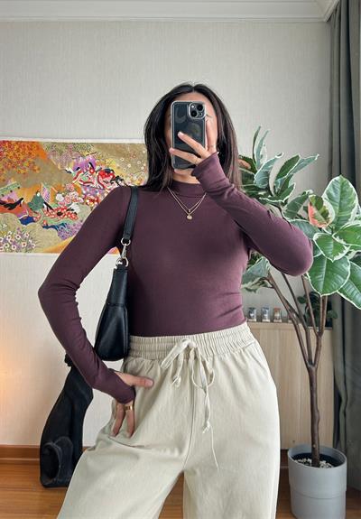 Mitsu Parmak Geçmeli Body Acı Kahve