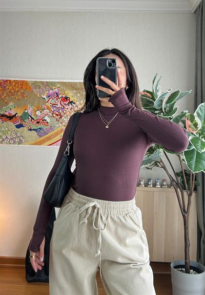 Mitsu Parmak Geçmeli Body Acı Kahve