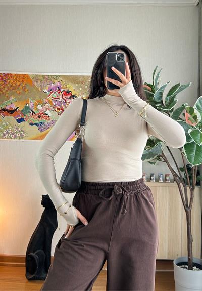 Mitsu Parmak Geçmeli Body Bej