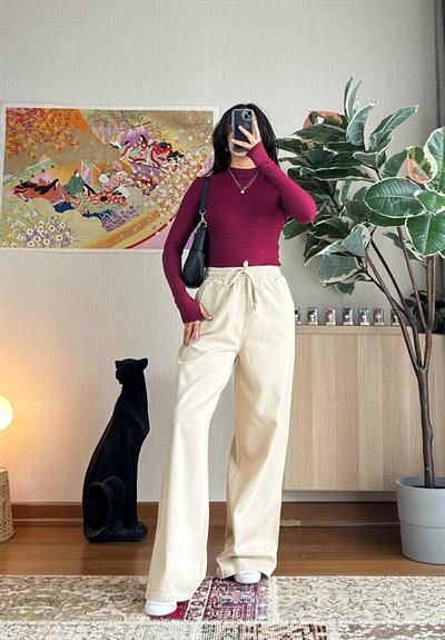 Mitsu Parmak Geçmeli Body Bordo