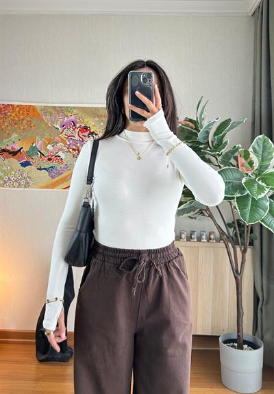 Mitsu Parmak Geçmeli Body Ekru