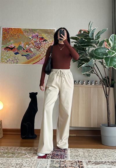 Mitsu Parmak Geçmeli Body Kahve
