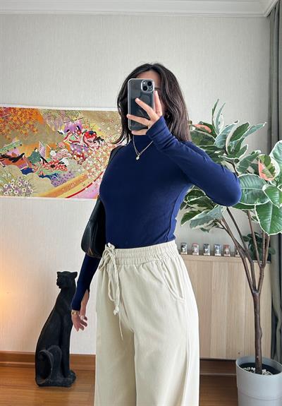 Mitsu Parmak Geçmeli Body Lacivert