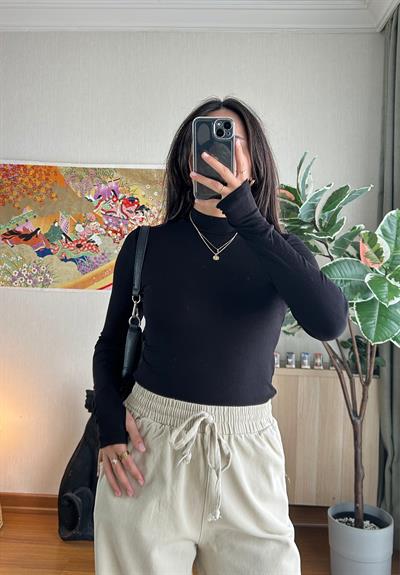 Mitsu Parmak Geçmeli Body Siyah