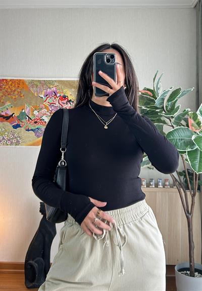 Mitsu Parmak Geçmeli Body Siyah