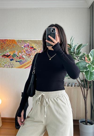 Mitsu Parmak Geçmeli Body Siyah