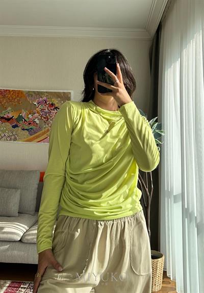 Nagi Drape Detaylı Body Açık Yeşil