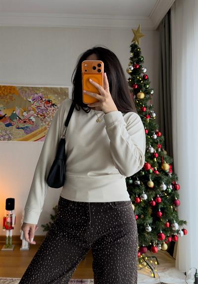 Namie Yarasa Kol Sweatshirt Bej